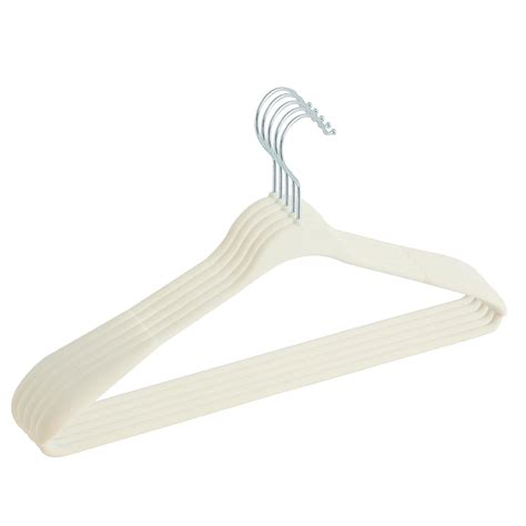 Kuber Industries Velvet Cloth Hanger Set of 5, Chrome Plated Steel Hook ...