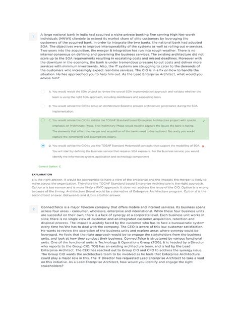 Image result for TOGAF Practice Questions