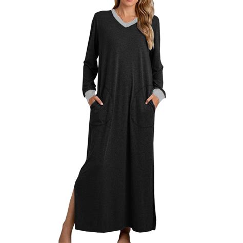 FAVIPT 2024 Women's Full Length Long Sleeve Nightgown,Nightgowns for ...
