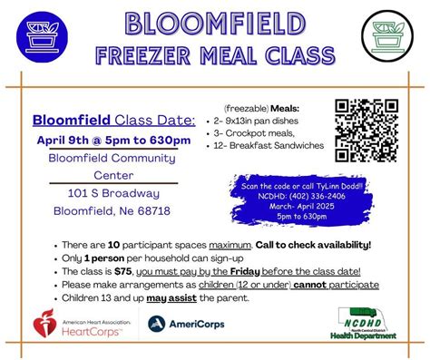 Bloomfield-HeartCorp Meal Prep Class!!!, 101 S Broadway St, Bloomfield ...
