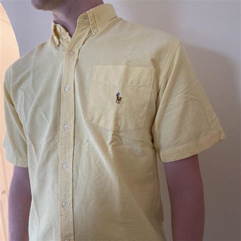 RALPH LAUREN mens yellow shirt 🌊CONDITION- good.... - Depop