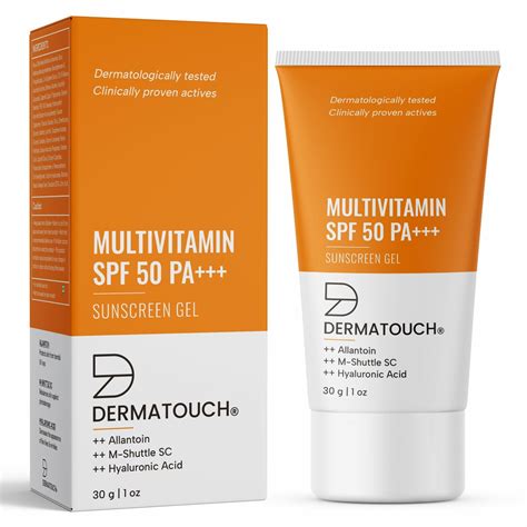 DERMATOUCH Multivitamin Spf 50 Pa+++ Sunscreen Gel For All Skin Types ...
