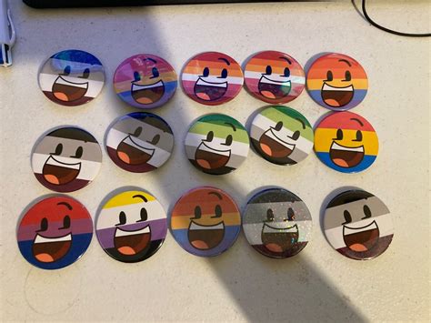 Buy BFDI Face Pride Flag Button Pins Object Shows Online in India - Etsy