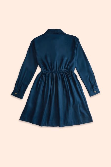Navy Solid Knee Length Casual Girls Regular Fit Dresses - Selling Fast ...