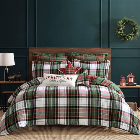 Amazon.com: Levtex Home - Spencer Plaid Green Duvet Cover Set - King ...