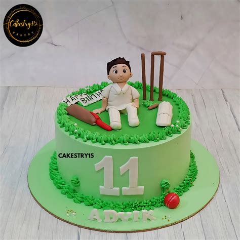 Cricket-Themed Chocolate Cake for Advik’s 11th Birthday – CAKESTRY15