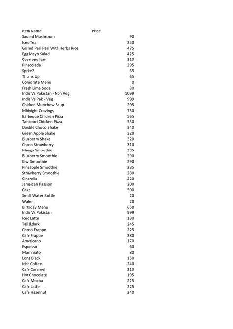 Menu at Hoppers: Restrocafe & Sports Arena, Vadodara