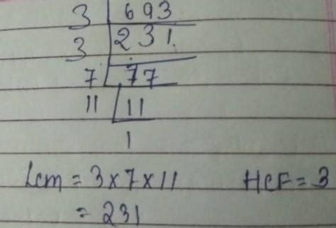 what is the hcf of 210 and 693 - Brainly.in