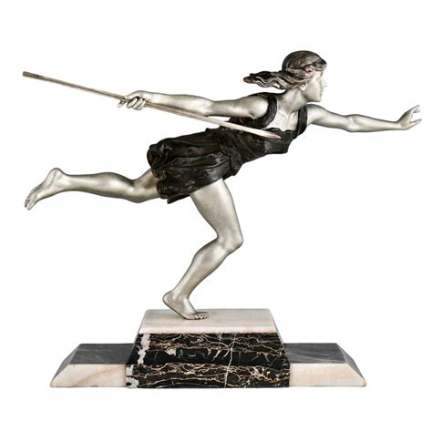 Art Deco style sculpture JERICHO nude with trumpet - Deconamic