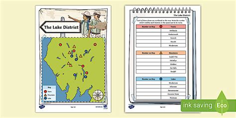 The Lake District UK Map Activity | Twinkl | Geography | KS2