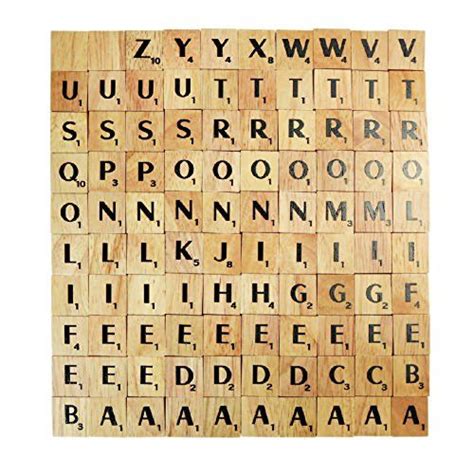 SCRABBLE 112 Count Vintage Wood Letter and Word Score Tiles ...