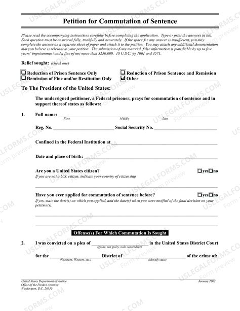 Petition for Commutation of Sentence - Petition For Commutation Of ...