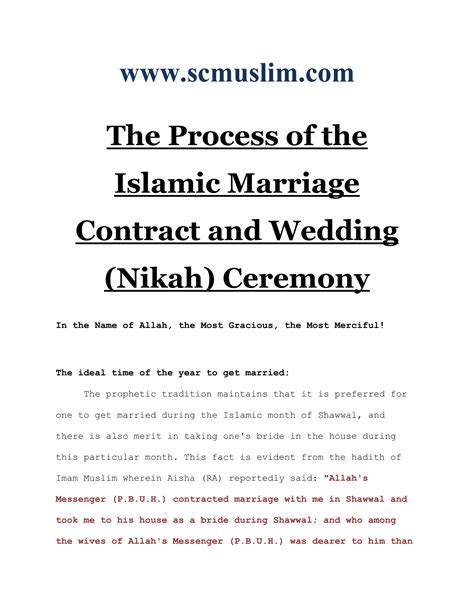 The process of the islamic marriage contract and wedding (nikah ...