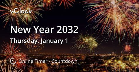 When is New Year 2032 - Countdown Timer Online - vClock