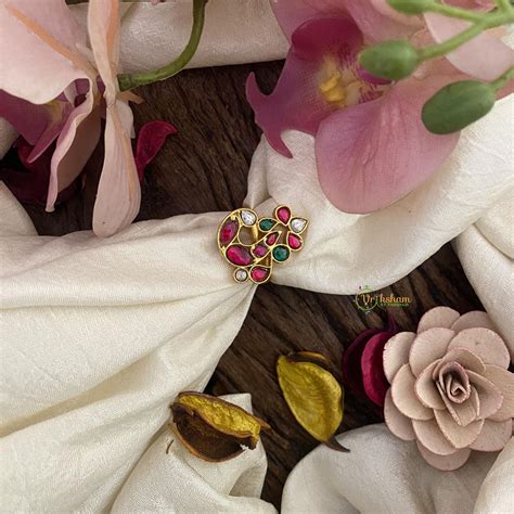 Peacock Jadau Kundan Finger Ring-Green-J2538 – vrikshamindia