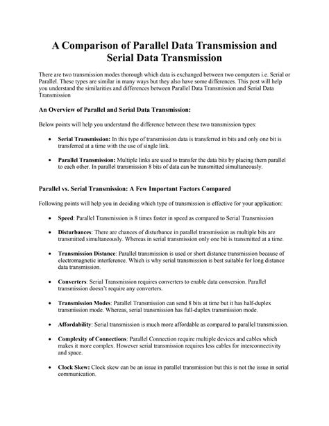 Image result for Parallel Data Transition vs