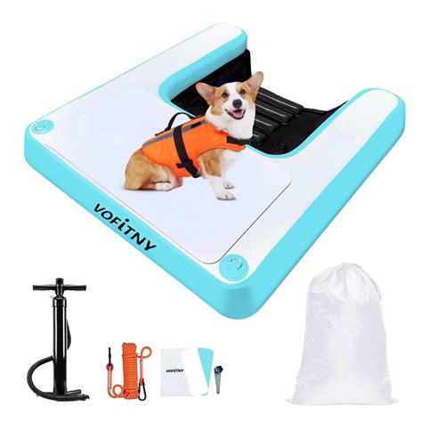 Vofitnydog Floating Dock Inflatable Pup Plank Water Ramp Ladder Steps ...