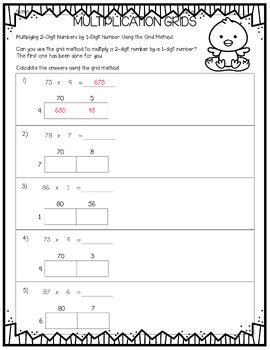 Area Model Multiplication 2-Digit by 1 Digit 的图像结果