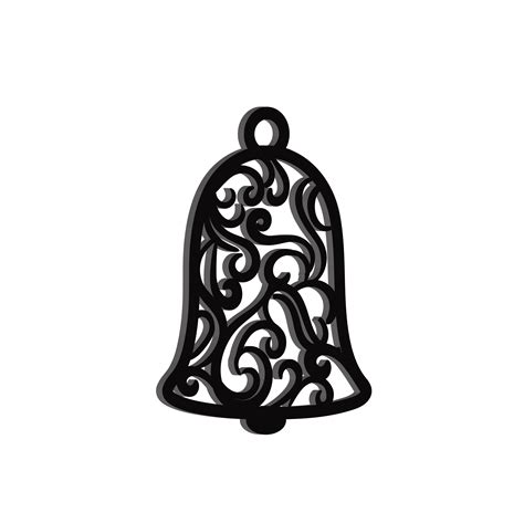 "Christmas Bell" Black Engineered Wood Wall Art Cutout, Ready to Hang ...