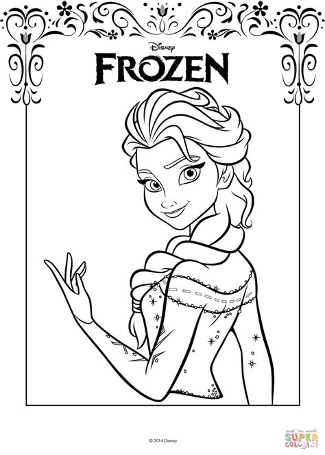 Elsa from the Frozen Movie coloring page | Free Printable Coloring Pages