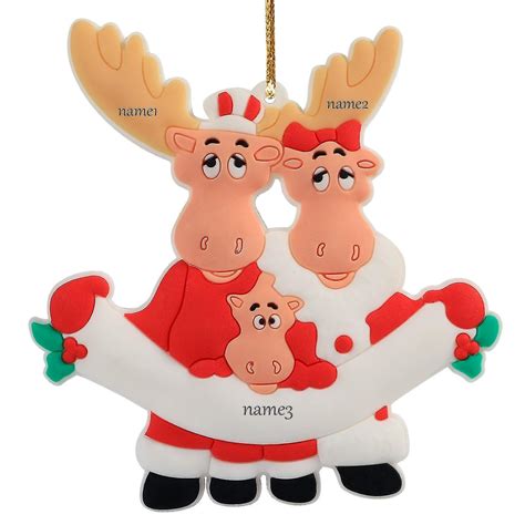 Personalized Elk Family Sleigh Christmas Tree Decoration Souvenirs 再入荷 ...