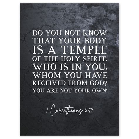 1 Corinthians 6:19 Your Body is a Temple of the Holy Spirit Christian ...