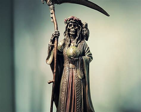 Large Santa Muerte Bronze Statue, Holy Death, Day of the Dead, Altar ...