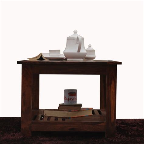 Poppy Solid Wood Plain Top Rectangle Shape Center Table in Honey Oak F ...