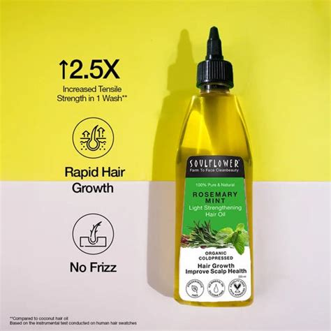 Buy Soulflower Rosemary Mint Hair Oil for Hair Fall Control 225ml ...