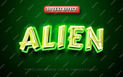Estilo de efecto de texto editable alienígena 3d | Vector Premium