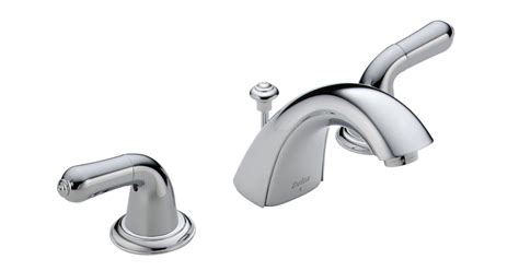 Delta 3530-24 Double Handle Widespread Bathroom Faucet with Metal Lever ...