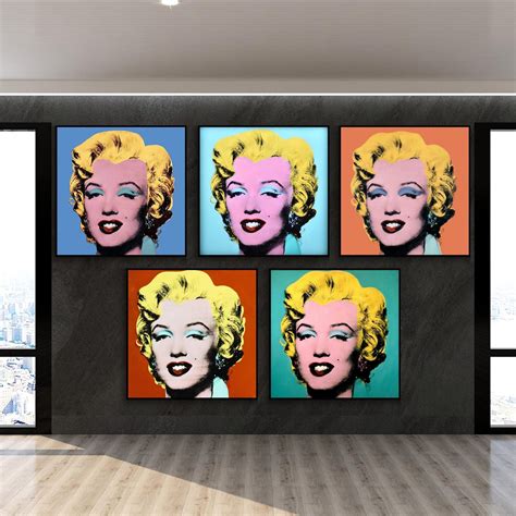 Shot Marilyns Andy Warhol Digital Download Printable Wall Art Set of 5 Marilyn Monroe Posters ...