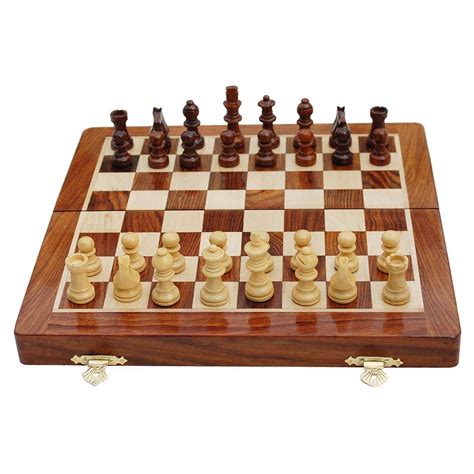 Buy SL Sheesham Wood Folding Chess Board Set - Home/School/College ...