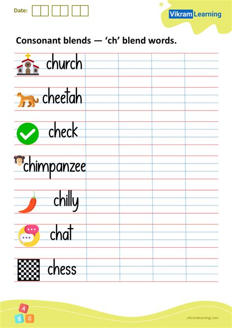 Download consonant blends worksheets for free | vikramlearning.com