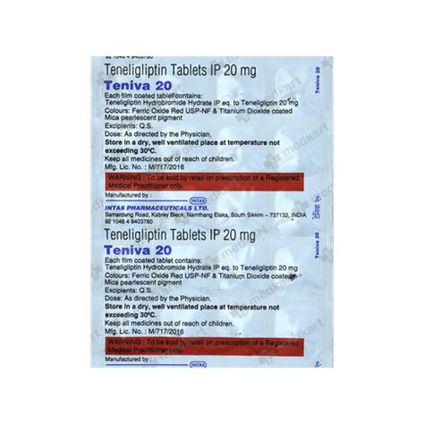 TENIVA 20MG TABLET 20'S, Price, Composition & Generic Alternatives ...