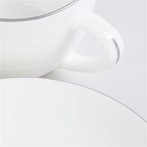 Buy Fiesta-Selene White Solid Bone China Cup And Saucer Set - 180ml ...