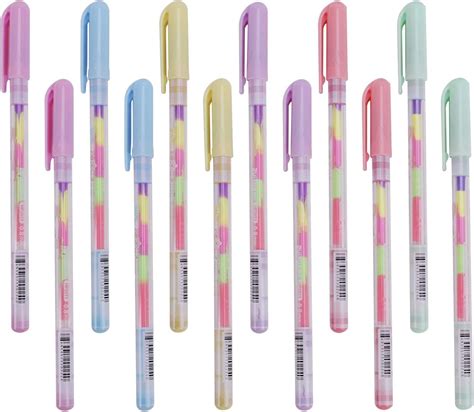 NGEL Multi-Colored Rainbow Gel Ink Pens // 12 Colors In 1 Ombre Ink Pen ...