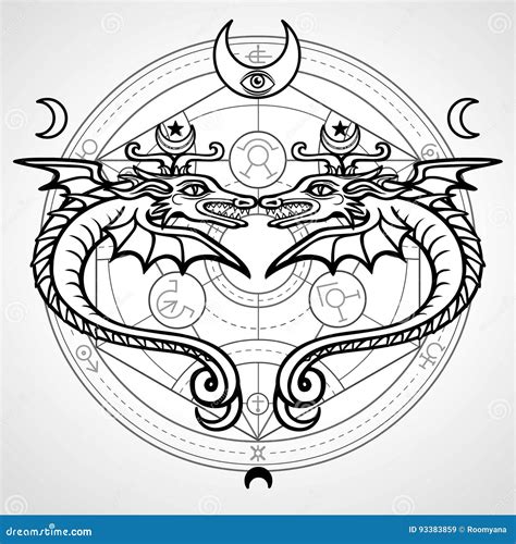 Two Mystical Winged Snakes. a Background - the Alchemical Circle ...