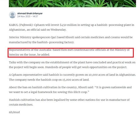 'Translation Error' Behind Misinformation On Afghanistan Cannabis ...