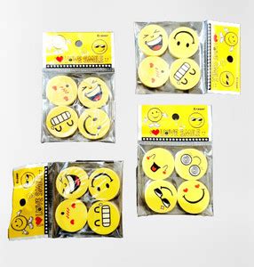 Flipkart.com | DEEPMAN Emoji Smile Erasers Fancy Eraser Rubber. (Pack ...