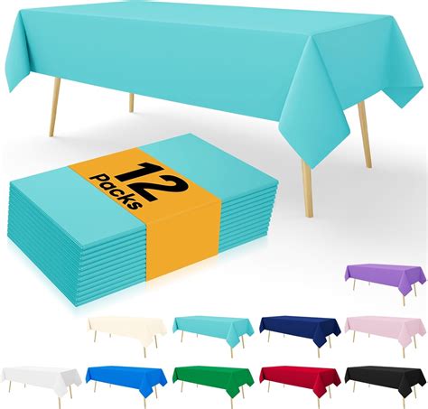 Amazon.com: smiry Disposable Table Cloth - 12 Pack, 54 x 108 Inch Table ...