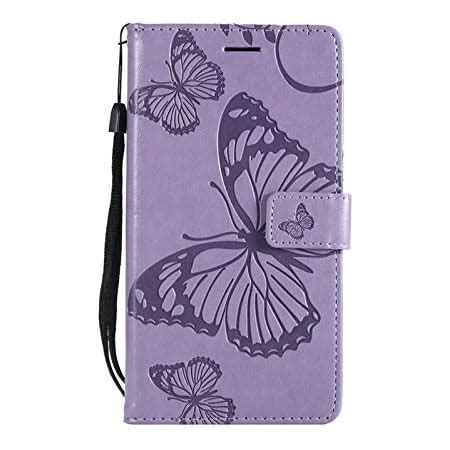TELETEL Butterfly Magnetic Closure Wallet Card Holder Flip Case for ...