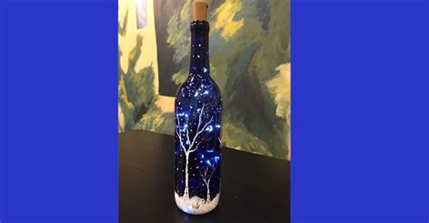 Bottled Snow Wine Bottle Painting w/ Cork Lights!, Pinot's Palette (St ...
