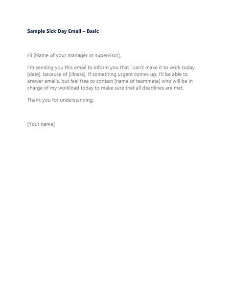 Out Of Office Message Template Sick Leave - Get What You Need For Free