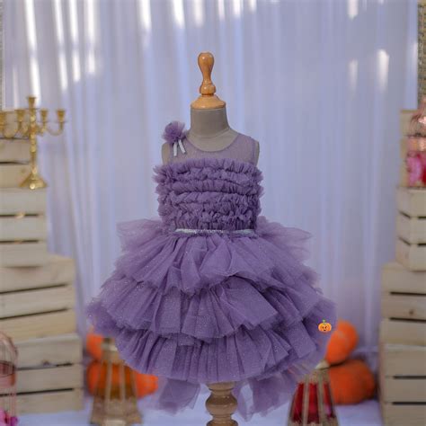 Buy Pista & Purple Layered Frill Girls Frock – Mumkins