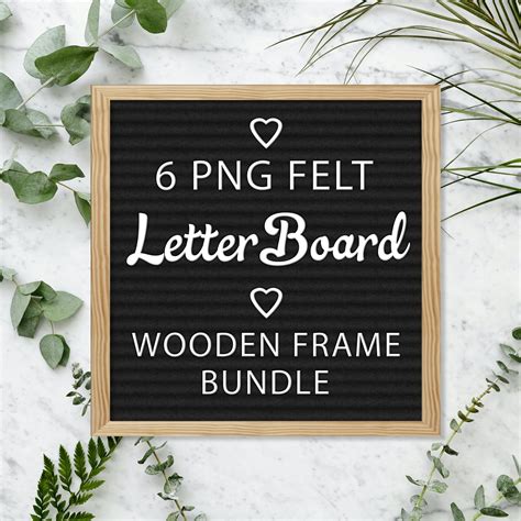 Felt Letter Board PNG Files Bundle, 6 PNG Square Letter Board With ...