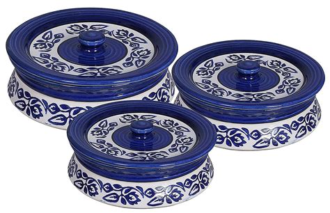 Buy FLIPBOAT Ceramic Handi Set with lid | Hand Painted Legend Blue ...