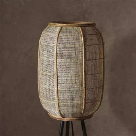 Wood and Natural Linen Floor Lamp