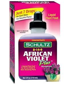 Schultz African Violet Plus Plant Food 8-14-9, 4 fl oz. 1061 : Amazon ...
