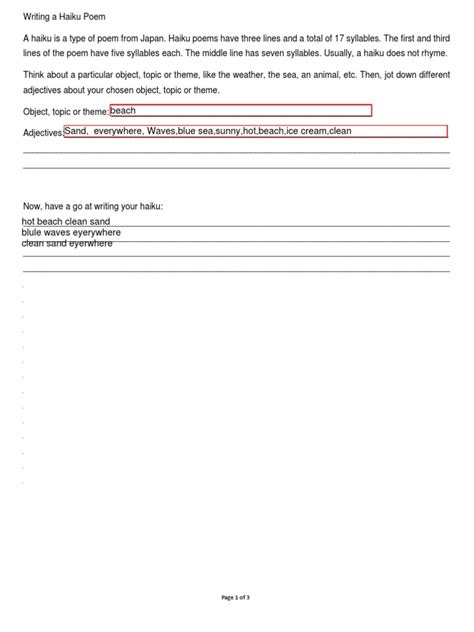 Writing A Haiku Poem | PDF | Poetry | Haiku